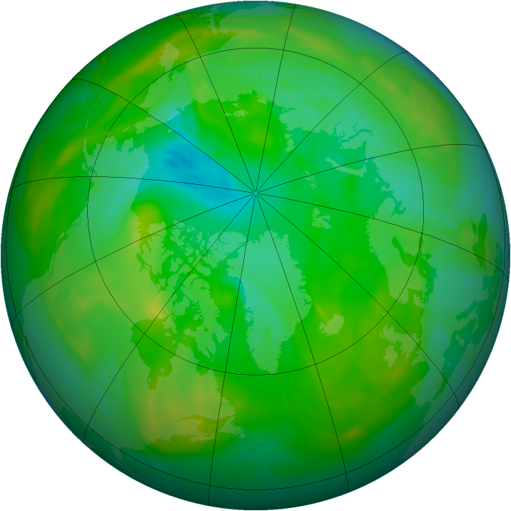 Arctic ozone map for 14 July 2009